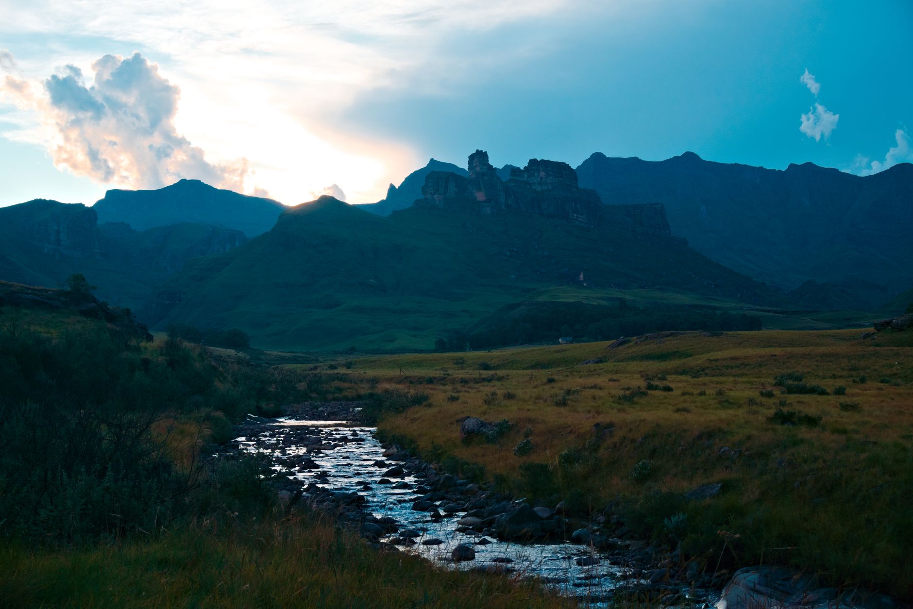 Scenic snow-capped mountains and evergreen nature